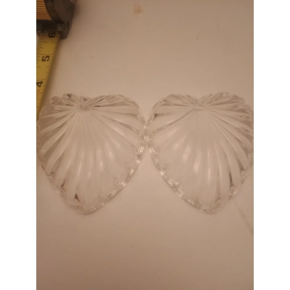 VTG Elegant Heart Shaped Trinket Dish, Crystal Clear